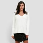 Kenneth Cole New York Boucle V-neck Sweater - Wntr White