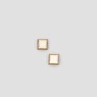 Kenneth Cole New York Pave Square Gold Stud Earring - Crystal