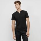 Reaction Kenneth Cole Short-sleeve V-neck Grommet T-shirt - Black