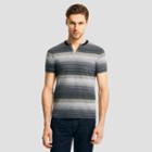 Reaction Kenneth Cole Short-sleeve Stripe Eyelet Henley - Black