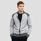 Reaction Kenneth Cole Melange Baseball Jacket - Charcoal Hea