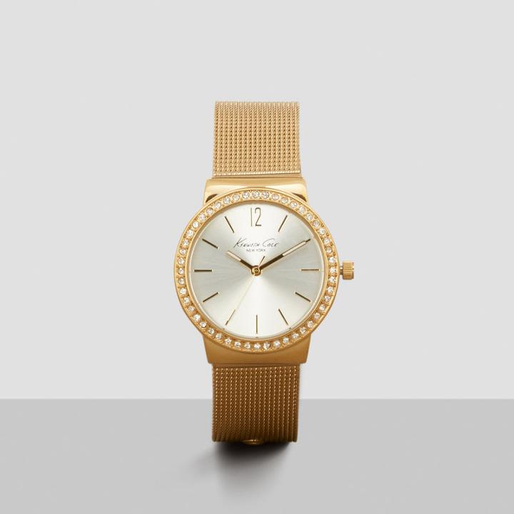 Kenneth Cole New York Goldtone Pave Rhinestone Bezel Watch - Neutral
