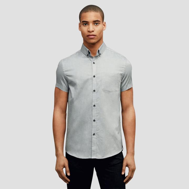 Kenneth Cole Black Label Short Sleeve Shoe Shirt - Soft Sky