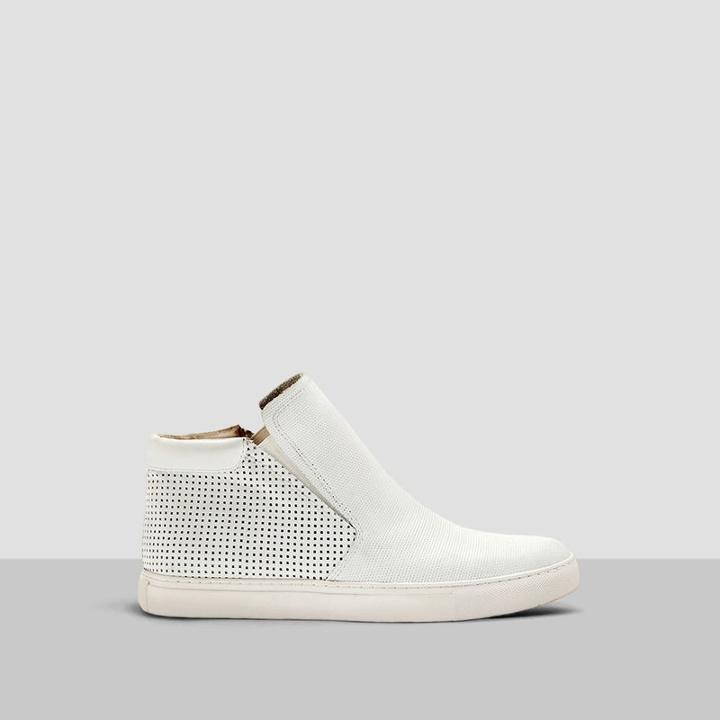 Kenneth Cole New York Kalvin Leather Perforated Sneaker - White
