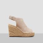 Kenneth Cole New York Olivia Suede Espadrille Wedge - Cream