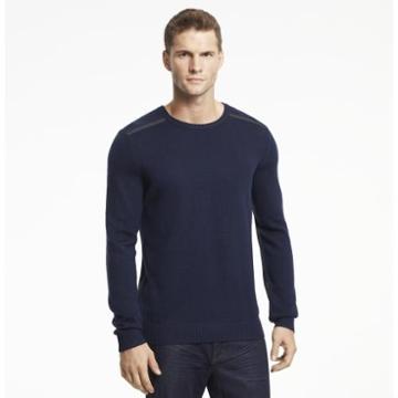Kenneth Cole New York Ribbed-shoulder Crewneck Sweater