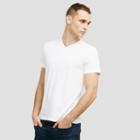 Kenneth Cole New York Short-sleeve V-neck Stretch Pima Cotton T-shirt - White