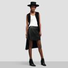 Kenneth Cole Black Label Long Suede Vest - Black
