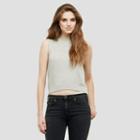 Kenneth Cole New York Perforated Sleeveless Cropped Sweater - Heather Grey