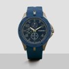 Unlisted, A Kenneth Cole Production Silvertone Blue Accent Watch With Plastic Strap - Neutral