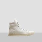 Kenneth Cole New York Double Header Croco-embossed Leather Sneaker - White