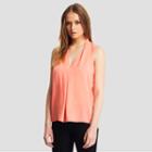 Kenneth Cole New York Sleeveless Pleated Blouse - Coral Blush