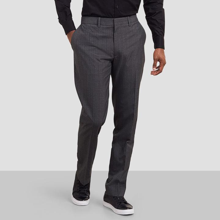 Reaction Kenneth Cole Super-slim Glen Plaid Dress Pant - Charcoal Com