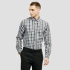 Reaction Kenneth Cole Slim-fit Black And White Check Shirt - Night