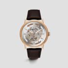 Kenneth Cole New York Rose Goldtone Watch With Brown Leather Strap - Neutral