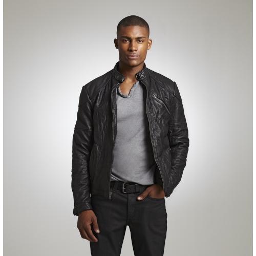 Kenneth Cole New York Leather Moto Jacket