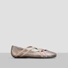 Gentle Souls By Kenneth Cole Bay Braid Metallic Ballet Flat - Shoe - Antiquepewte