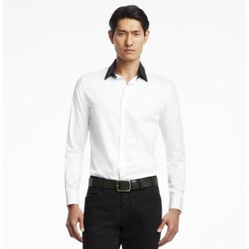 Kenneth Cole Collection White Shirt With Black Collar