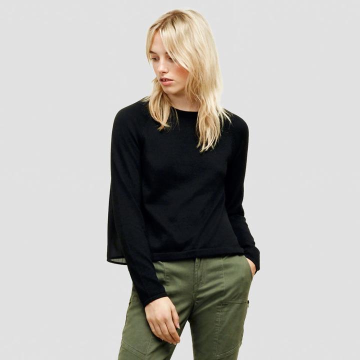 Kenneth Cole New York Cropped Wool-blend Sweater - Black