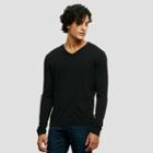 Kenneth Cole New York Silk Cotton V-neck Sweater - Lt Hthr Grey