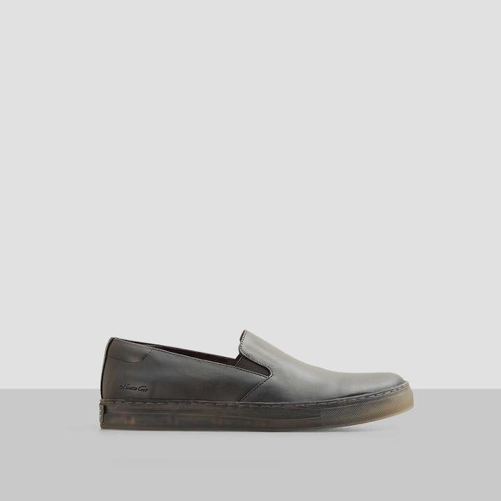 Kenneth Cole New York Double Or Nothing Leather Slip-on Sneaker - Grey
