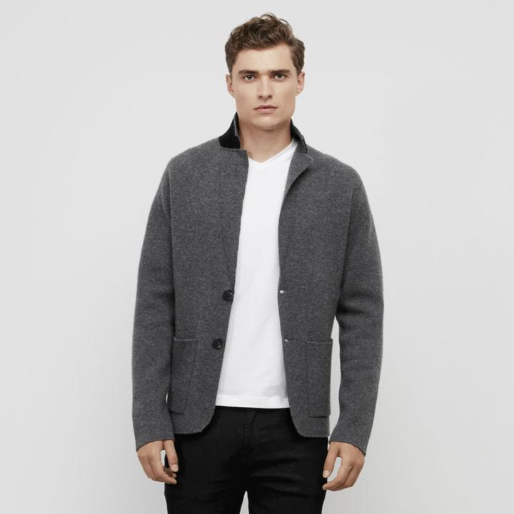 Kenneth Cole Black Label Knit Sweater Blazer - Charcol Hthr