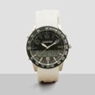Unlisted, A Kenneth Cole Production Black Analog And Digital Watch With White Silicone Strap - Neutral