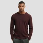 Kenneth Cole New York Long-sleeve Heathered Zip-detail Shirt - Cabernet