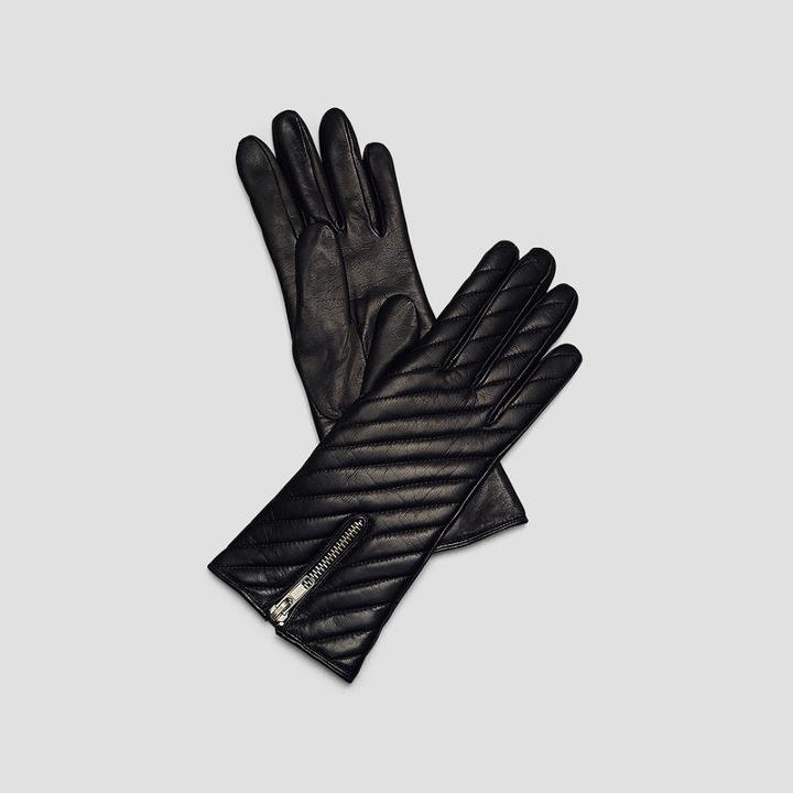 Kenneth Cole Black Label Quilted Leather Driving Gloves - Aubergine