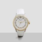 Kenneth Cole New York Gold Transparent Watch With White Leather Strap - Neutral
