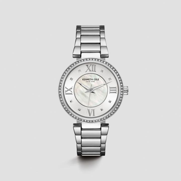 Kenneth Cole New York Silvertone Watch With Mother Of Pearl Dial - Neutral