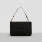 Kenneth Cole New York Leather And Snake-embossed Wristlet - Black/black/wh