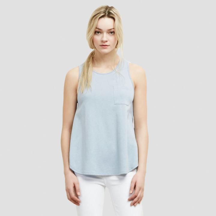Kenneth Cole New York Sleeveless Tee With Pocket - Alumina