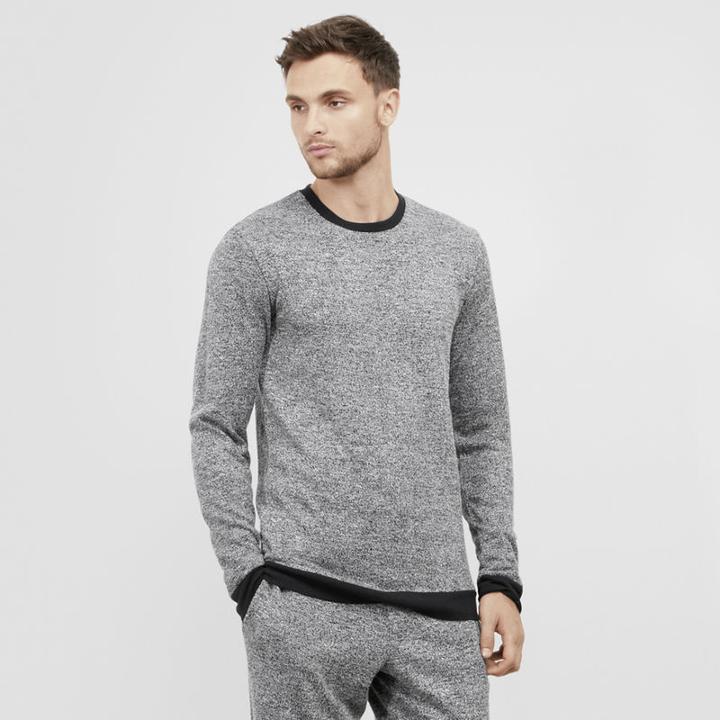 Kenneth Cole New York Long Sleeve Sleep Shirt - Black Marled