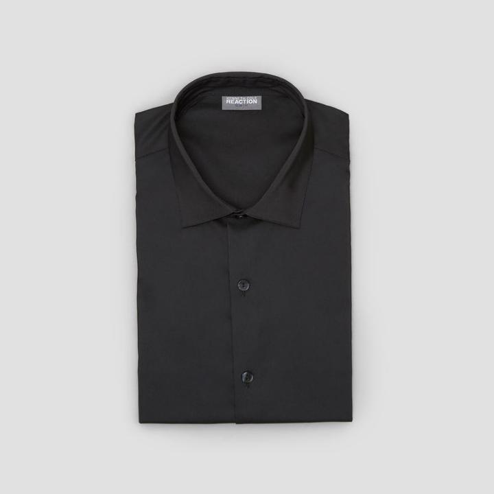 Reaction Kenneth Cole Techni-cole Slim Fit Solid Dress Shirt - Bluejay