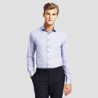 Kenneth Cole Black Label Slim-fit Stretch-cotton Shirt - Purple Moon