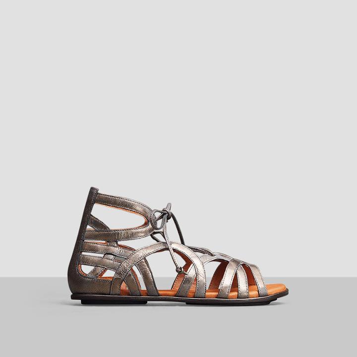 Gentle Souls By Kenneth Cole Break My Heart Leather Gladiator Sandal - Graphite
