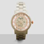Kenneth Cole New York Two-tone Silvertone And Rose Goldtone Accent Skeleton Link Watch - Neutral