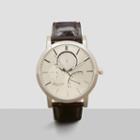 Kenneth Cole New York Silvertone Watch With Croc Leather Strap - Neutral