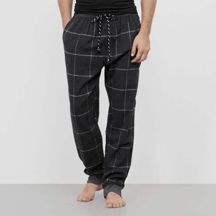 Kenneth Cole New York Banded Flannel Lounge Pant - Dk Grey Heat