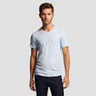 Kenneth Cole New York V-neck Slub-knit T-shirt - Light Blue