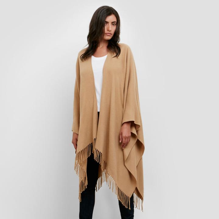 Kenneth Cole New York Fringe Ruana Wrap Scarf - 774 Camel