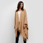 Kenneth Cole New York Fringe Ruana Wrap Scarf - 774 Camel