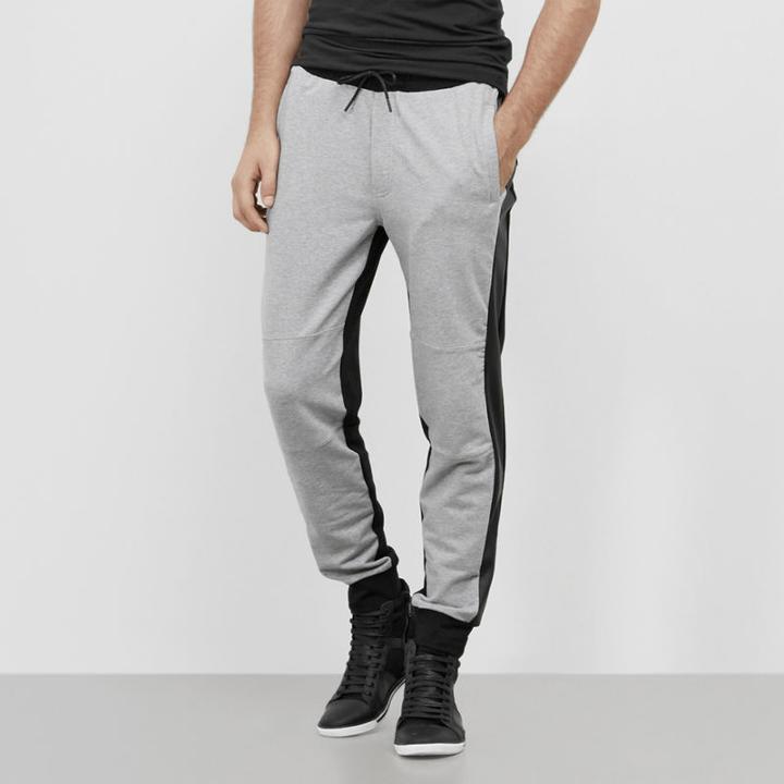 Reaction Kenneth Cole Jogger Pant With Faux Leather Details - Charcol Hthr