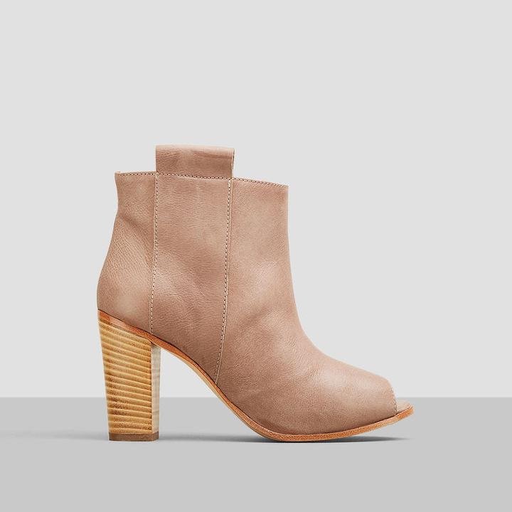 Kenneth Cole New York Magpie Leather Open-toe Bootie - White