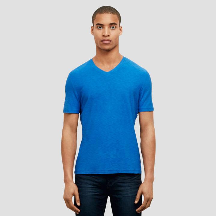 Reaction Kenneth Cole Short-sleeve Slub V-neck T-shirt - Admiral