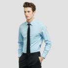 Reaction Kenneth Cole Long-sleeve Contrast-cuff Shirt - Light Cyan