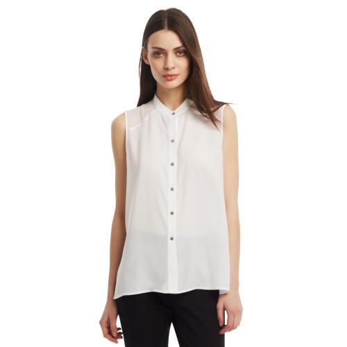 Kenneth Cole New York Helena Sheer-shoulder Blouse - White