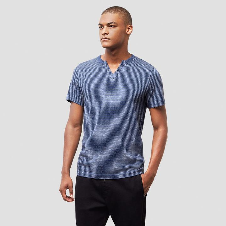Reaction Kenneth Cole Short-sleeve Striped Grommet Shirt - Marlin