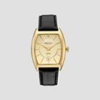 Kenneth Cole New York Gold-tone Barrel Watch With Leather Strap - Neutral